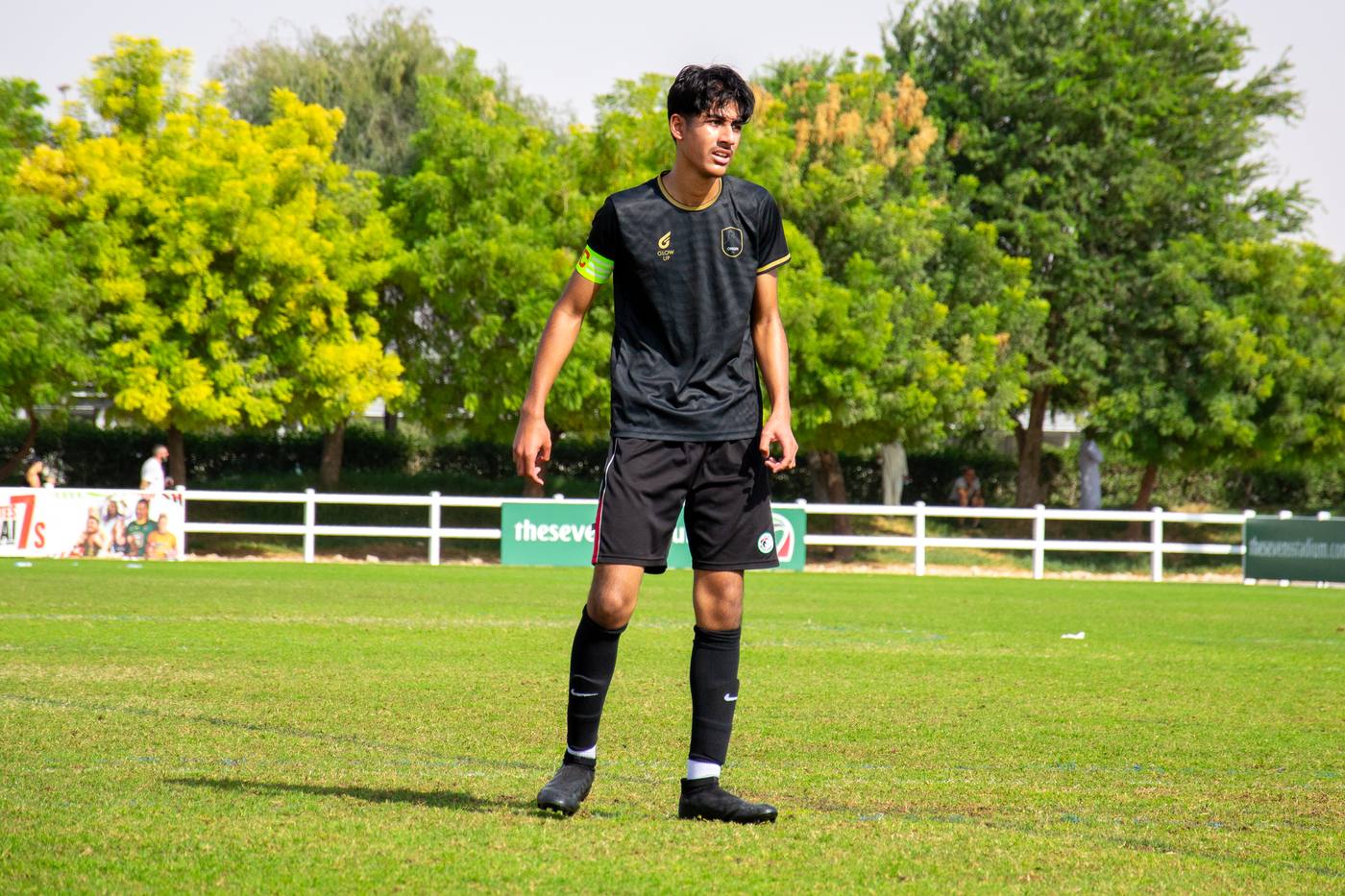 Origin FC youth football player in focused training session in Dubai