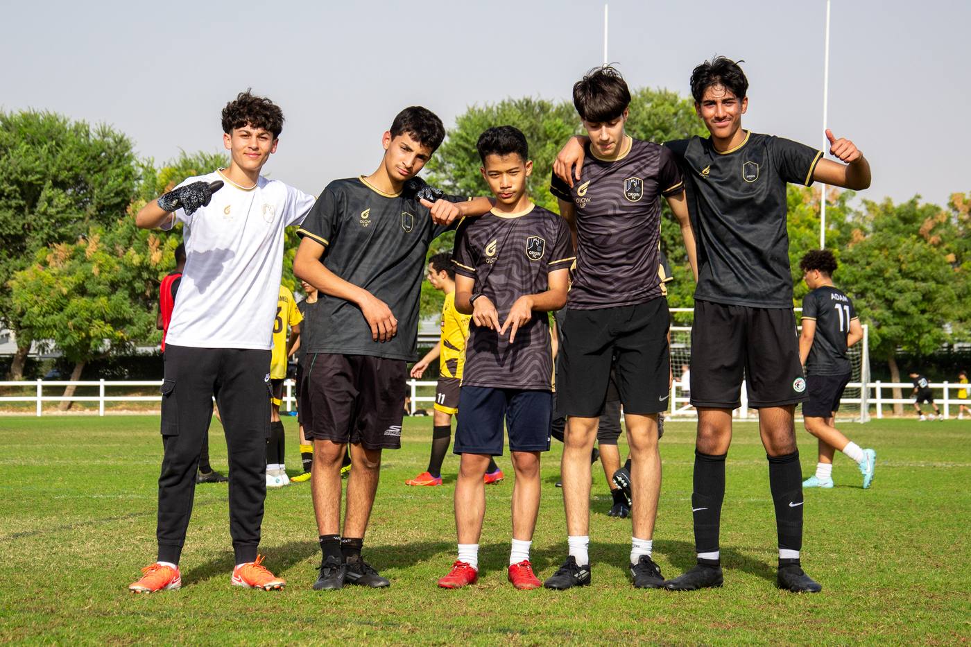 Origin FC youth football squad lineup in Dubai, UAE